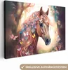 MuchoWow® - Leinwandbilder - Pferd - Natur - Blumen - Produktbild-Vorschau 1