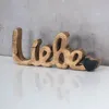 Schriftzug Liebe L26cm Mango Natur Schwarz Holz Buchstaben Produktbild-Vorschau 2