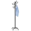 A black coat rack with a light blue shirt hanging on it, shown against a white background. Náhled obrázku produktu