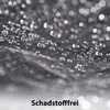 A close-up of water droplets on a dark, textured fabric, with the German word for 'free of harmful substances' at the bottom. Produktbild-Vorschau