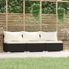 vidaXL 3-Sitzer-Sofa mit Kissen Schwarz Poly Rattan Produktbild-Vorschau 2