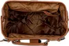 The inside of a brown leather handbag is shown. Podgląd zdjęcia produktu