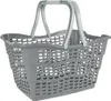 A grey plastic shopping basket with two handles, shown against a white background. Náhled obrázku produktu