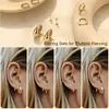 Ohrringe Set Damen Silber Gold Creolen Ohrstecker 14K Produktbild-Vorschau 5