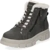 A single gray winter boot with white fur lining and a thick sole, shown from a three-quarter front angle against a white background. Produktbild-Vorschau