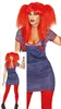 Halloween Doll Scary Dress Horror Costume Red Blue Pumpkin Anteprima dell’immagine prodotto 2