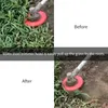 A collage showing a trimmer head before and after use, with text describing its function. Podgląd zdjęcia produktu