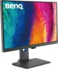 A BenQ monitor with a colorful abstract image on its screen, shown from a three-quarter angle on a white background. Produktbild-Vorschau