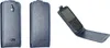 Three views of a blue flip-style phone case, two closed and one open with a phone inside. Náhled obrázku produktu