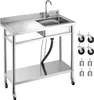 Lavello VEVOR in acciaio inox (1000 x 500 x 1055 mm), vasca Anteprima dell’immagine prodotto 1