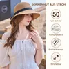 Damen Sonnenhut Faltbar Strohhut UV-Schutz Strandhüte Produktbild-Vorschau 6