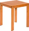 A wooden table with a slatted top and four legs, isolated on a white background. Produktbild-Vorschau