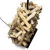 Tischlampe Modern Design "Yala" Treibholz Stoff Holz Produktbild-Vorschau 5