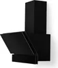 A black kitchen range hood is shown against a white background. Náhľad obrázku produktu