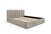 A beige upholstered bed frame with a slatted base, shown against a white background. Podgląd zdjęcia produktu