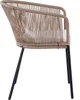 A side view of a beige rope lounge chair with black metal legs, set against a white background. Produktbild-Vorschau
