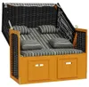 vidaXL Strandkorb mit Kissen Poly Rattan & Massivholz Produktbild-Vorschau 3