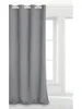 A gray curtain hangs in front of a window. Produktbild-Vorschau
