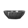 A dark gray marble washbasin with white veining, shown from the front on a white background. Produktbild-Vorschau