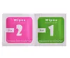 Two cleaning wipes for a screen, labeled 'Wet' and 'Dry'. Produktbild-Vorschau