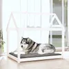 Hundebett Weiß 111x80x100 cm Massivholz Kiefer Produktbild-Vorschau 3