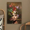 MuchoWow® - Leinwandbilder - Frau - Blumen - Farben, Produktbild-Vorschau 5