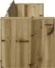 A close-up side view of a wooden garden sofa. Produktbild-Vorschau
