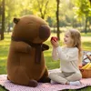 Mascotte grande peluche giocattolo capibara con sciarpa 100 Anteprima dell’immagine prodotto 3