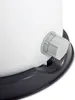 A close-up view of a grey cap on a white cylindrical object, which is part of a larger black base. Anteprima dell’immagine prodotto