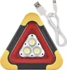 LED varovný trojúhelník, nabíjecí, COB LED + červená LED Náhled obrázku produktu