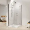 A modern bathroom with a glass shower enclosure. Produktbild-Vorschau