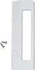 A white plastic mounting bracket with two screws isolated on a white background. Produktbild-Vorschau