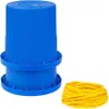 Two blue plastic buckets stacked on top of each other, with a coil of yellow rope next to them, on a white background. Anteprima dell’immagine prodotto