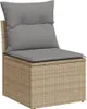 vidaXL 9-tlg. Garten-Sofagarnitur mit Kissen Beige Poly Produktbild-Vorschau 3