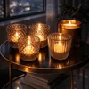 6 Teelicht Halter Glas Teelichthalter Gläschen Kerzenhalter Produktbild-Vorschau 3