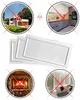 A collage of images showing a modern house, a kitchen, a fireplace, a bathroom, and three white wall panels. Anteprima dell’immagine prodotto