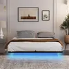 A bedroom scene featuring a bed with LED lighting underneath. Produktbild-Vorschau