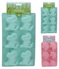 A collage of silicone muffin molds in dinosaur and unicorn shapes. Náhled obrázku produktu