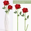 12 Stück Rot Künstliche Rosen, Künstliche Flanellblumen, Produktbild-Vorschau 4