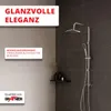 A modern bathroom setting featuring a shower system against a tiled wall. Produktbild-Vorschau