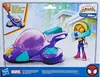 The image shows the retail packaging of a Spidey and His Amazing Friends toy set, featuring a vehicle and a figure. Podgląd zdjęcia produktu