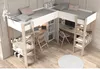 Lit d'angle double avec espace de rangement & bureau - 2 x Voir les images du produit 25