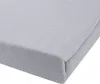 A close-up view of a light gray fitted sheet, showing the texture of the fabric and the corner seam. Produktbild-Vorschau