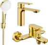 Milo R05 Mélangeur lavabo et baignoire avec accessoires, or Voir les images du produit 1