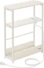 A narrow, three-tiered shelf unit with a power strip on the middle shelf and a power cord extending from the bottom. Produktbild-Vorschau