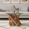 vidaXL Couchtisch, Teak Treibholz Massivholz, Rund Ø 60 cm, Produktbild-Vorschau 2