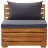 2-Sitzer-Gartensofa mit Kissen Massivholz Akazie Produktbild-Vorschau 3