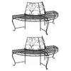 vidaXL Półokrągłe ławki pod drzewo 2 szt. Ø160 cm stal Podgląd zdjęcia produktu 2
