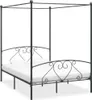 vidaXL Rám postele s baldachýnom Grey Metal 140 x 200 cm Náhľad obrázku produktu 1