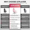 Comparison chart of gaming chairs, highlighting features of GTPLAYER against competitors. Podgląd zdjęcia produktu